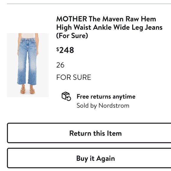 Mother The Maven jean - size 26 - color ForSure - EUC - Picture 5 of 7
